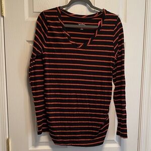 Isabel Maternity Striped Long Sleeve Top…size M